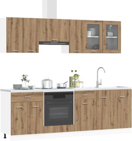 vidaXL Μονάδα κουζίνας Lyon 8 pcs Επεξεργασμένο ξύλο