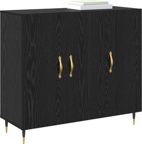 vidaXL Πλαϊνό γραφείο Μαύρη Οξυά 90 x 34 x 80 εκ. Επεξεργασμένο ξύλο