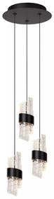 Φωτιστικό Κρεμαστό Lucide 13496-21-30 KLIGANDE Μαύρο Ματ (Black Mat)|Διάφανο (Transparent) 2700 K