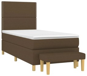 ΚΡΕΒΑΤΙ BOXSPRING ΜΕ ΣΤΡΩΜΑ ΣΚΟΥΡΟ ΚΑΦΕ 100X200 ΕΚ. ΥΦΑΣΜΑΤΙΝΟ 3137056