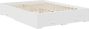 vidaXL Σκελετός Κρεβατιού Λευκό 150 x 200 cm Επεξεργασμένο ξύλο
