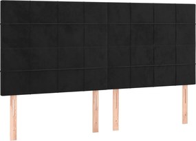 vidaXL Κεφαλάρι Μαύρο Βελούδινο 180x5x118/128 εκ.