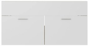 vidaXL Ντουλάπι Νιπτήρα Λευκό/Sonoma Δρυς 90x38,5x46εκ. από Επεξ. Ξύλο