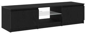 vidaXL Ντουλάπα Τηλεόρασης με Φώτα LED Μαύρο Δρύς 140x40x35,5 εκ. από επεξεργασμένο ξύλο