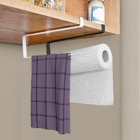 Μεταλλική Βάση Under Shelf για Χαρτί Κουζίνας 25x10cm Άσπρο ή Μαύρο - Μαύρο