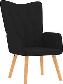vidaXL Πολυθρόνα Relax Μαύρη Υφασμάτινη με Σκαμπό