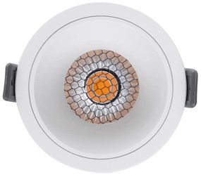 GloboStar® PLUTO-M 60255 Χωνευτό LED Spot Downlight TrimLess Φ8.4cm 10W 1250lm 38° AC 220-240V IP20 Φ8.4 x Υ5.9cm - Στρόγγυλο - Λευκό &amp; Anti-Glare HoneyComb - Θερμό Λευκό 2700K - Bridgelux COB - 5 Years Warranty