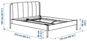 TÄLLÅSEN κρεβάτι με επένδυση, 160x200 cm 295.147.68