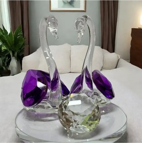Stewehome Σετ 2 τεμαχίων καρδιές από γυαλί 7x10 cm