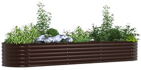 vidaXL Υπερυψωμένη Ζαρντινιέρα Καφέ 320 x 80 x 44 cm Ατσάλι