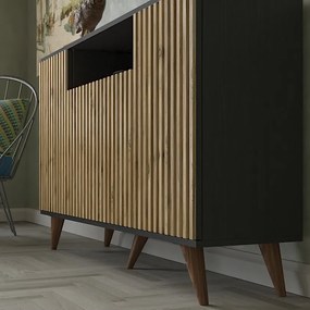 Μπουφές Ξύλινο / Μαύρο / Πεύκο Atlantic FRN 140x35x91