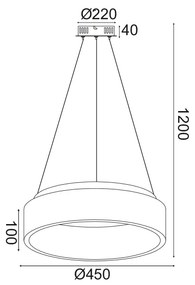 ΚΡΕΜΑΣΤΟ ΦΩΤΙΣΤΙΚΟ LED 34W 3000K 1700LM ΛΕΥΚΟ ΜΕΤΑΛΛΙΚΟ D45XH120CM APOLLO - BR81LEDP45WH - 21W - 50W - BR81LEDP45WH