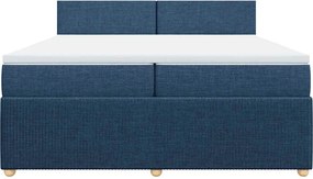 vidaXL Κρεβάτι Boxspring με Στρώμα Μπλε 200x200 εκ. Υφασμάτινο