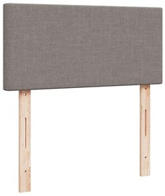 vidaXL Κρεβάτι Boxspring με Στρώμα Taupe 90x200 εκ. Υφασμάτινο