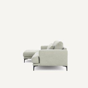 Γωνιακός δεξιός καναπές με βελούδινη ταπετσαρία stonewashed, Marsile