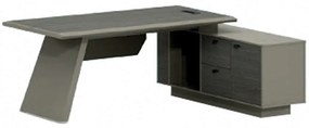 Γραφείο Lux Series HM2115 196Χ150Χ75Υcm Αναστρέψιμη Γωνία Grey-Mocca