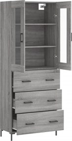 vidaXL Ντουλάπι Γκρι Sonoma 69,5 x 34 x 180 εκ. Επεξεργασμένο Ξύλο