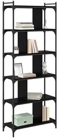 vidaXL Βιβλιοθήκη Μαύρη δρυς 76 x 32 x 192 εκ. Επεξεργασμένο ξύλο