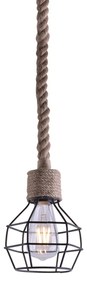 Φωτιστικό Οροφής Μονόφωτο Homelighting Grenade 77-3621 Rope/Black Matt
