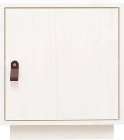 vidaXL Κομοδίνο Λευκό 40 x 34 x 45 εκ. από Μασίφ Ξύλο Πεύκου