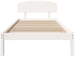 vidaXL Σκελετός Κρεβατιού Λευκό 90 x 200 cm Μασίφ ξύλο πεύκου