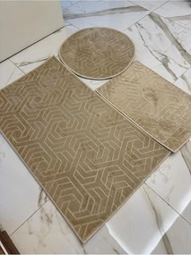 Stewehome Σετ 3 τεμαχίων χαλιών μπάνιου με αντιολισθητική βάση ανθρακί 100x100x12 cm