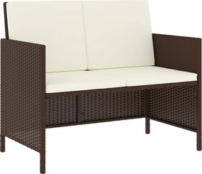 vidaXL Σετ Τραπεζαρίας Κήπου 6 Τεμαχίων Καφέ Συνθ. Ρατάν με Μαξιλάρια