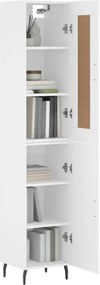 vidaXL Ντουλάπι Λευκό 34,5 x 34 x 180 εκ. από Επεξεργασμένο Ξύλο