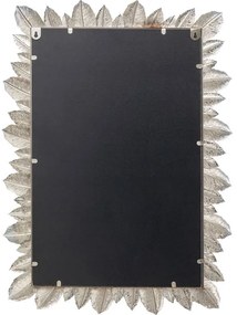 Καθρέφτης Τοίχου Ντυμένος Με Πούπουλα Ασημί 49x69 εκ