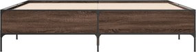 vidaXL Πλαίσιο Κρεβατιού Καφέ Δρυς 180x200 εκ. Επεξ. Ξύλο &amp; Μέταλλο