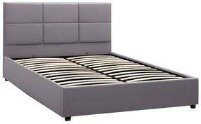 Κρεβάτι Διπλό ArteLibre CLOUDREST Γκρι Ύφασμα 214x168x109cm (Στρώμα 160x200cm)