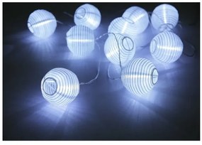 Ηλιακή Διακοσμητική Γιρλάντα 10xLED 0,06W Μαύρο-Λευκό ΙΡ44 3m 33971W Globo Lighting. -33971W-Λευκό 33971W