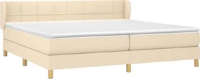vidaXL Κρεβάτι Boxspring με Στρώμα Κρεμ 200x200 εκ. Υφασμάτινο