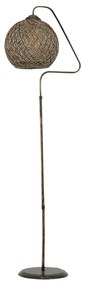 FLOOR LAMP  JUTE ROPE, PATIN GOLD, Φ22x154 22x22x154 εκ.