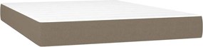 vidaXL Κρεβάτι Boxspring με Στρώμα &amp; LED Taupe 140x200 εκ. Υφασμάτινο