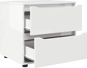 vidaXL Ντουλάπι αποθήκευσης Υψηλής γυαλάδας λευκό 60 x 48 x 57 εκ