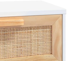 vidaXL Τραπεζάκι Σαλονιού Λευκό 80x40x30 εκ. Επεξ. Ξύλο &amp; Μασίφ Πεύκο