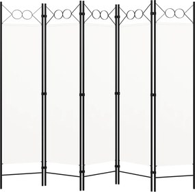 vidaXL Διαχωριστικό Δωματίου με 5 Πάνελ Λευκό 200 x 180 εκ.