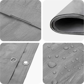 vidaXL Μουσαμάς Γκρι 180 γρ./μ.² 6 x 6 μ. από HDPE