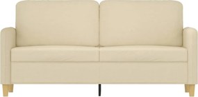 vidaXL Καναπές Διθέσιος Κρεμ 140 εκ. Υφασμάτινος