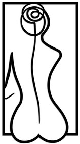 Διακοσμητικό Τοίχου Rose Silhouette 891TNL3244 27x50cm Black Wallity Μέταλλο