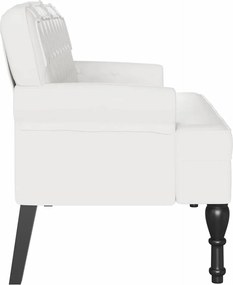 vidaXL Καναπές Chesterfield Λευκό 119,5 x 64,5 x 75 εκ. Τεχνητό Δέρμα