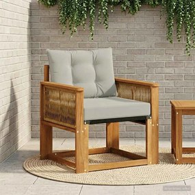 vidaXL Outdoor Middle Sofa Στερεό ξύλο ακακίας και Textilene