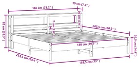 ΣΚΕΛΕΤΟΣ ΚΡΕΒΑΤΙΟΥ ΧΩΡΙΣ ΣΤΡΩΜΑ 180X200 ΕΚ ΜΑΣΙΦ ΞΥΛΟ ΠΕΥΚΟΥ 3306138