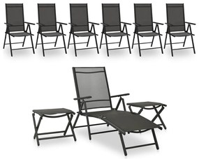 vidaXL Σαλόνι Κήπου Σετ 9 Τεμαχίων Μαύρο / Ανθρακί