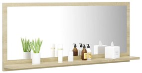 vidaXL Καθρέφτης Μπάνιου Sonoma Δρυς 90 x 10,5 x 37 εκ. Μοριοσανίδα