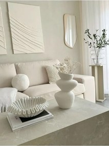 Stewehome Βάζο από κεραμικό σε κρεμ απόχρωση μοντέλο πέτρας Κρεμ