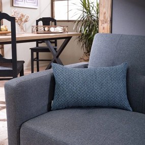 Μαξιλαροθήκη Διακοσμητική Kingston 04 Blue Grey Teoran 30X50 Βαμβάκι-Ακρυλικό