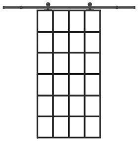 vidaXL Συρόμενη πόρτα με σετ υλικού 102x205 cm ESG Γυαλί&Αλουμίνιο
