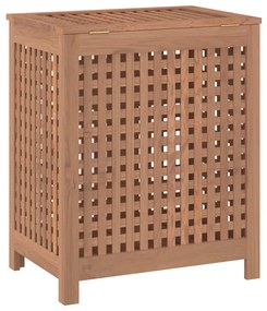 Καλάθι Άπλυτων 50x35x60 εκ. από Μασίφ Ξύλο Teak - Καφέ